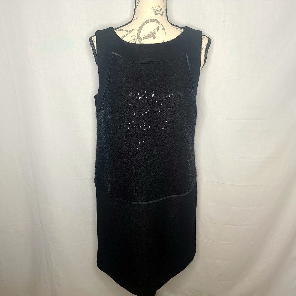 NWT LOFT Black Sequin/Wool Dress Size 8